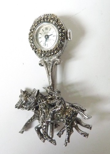 Montre broche ergo argent - montre,