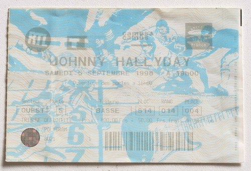 Johnny hallyday billet - johnny,
