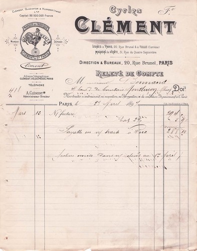 Paris cycles clement 1897 - 75,