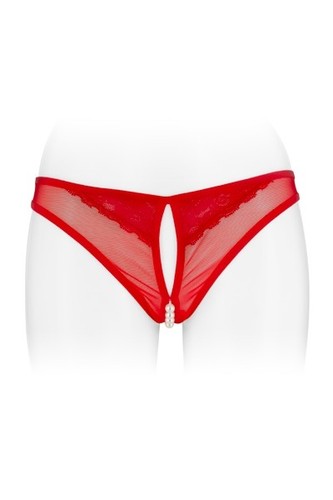 String ouvert perle dentelle - string,