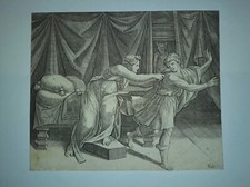 RAIMONDI Marcantonio d'après RAPHAEL. "Joseph et la femme de Putiphar". XVIème.