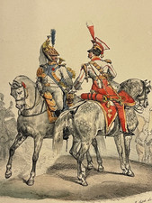 Estampe trompettes armée premier empire Napoléon Bonaparte militaria Delpech