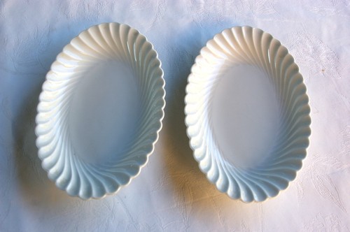 Paire raviers porcelaine - 2, en