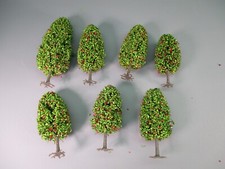 LQ297 Train Ho 1/87 1:87 Lot de 7 arbres fleuris avec pieds