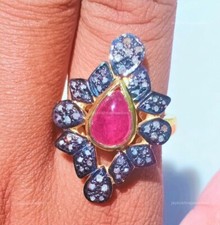 Juillet Naissance Bague Rubis, 925 Argent Tranche Diamant Anniversaire Gift Pour