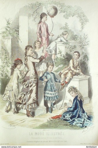 Gravure mode illustree 1877 - 1877, #