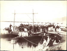 France, près d'Angers, Pont de Bateaux sur la Loire, vintage print, ca.1880