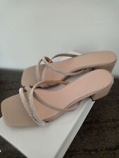 Mules beige strasses talon carré 4 cm 39 neuves