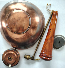 Lampe champignon en cuivre pied en bois pour pièces