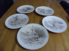5 ASSIETTES PARLANTES ANCIENNES HUMORISTIQUES DIGOIN SARREGUEMINES