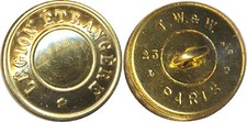 Lot de 10 boutons LEGION ETRANGERE, dorés, 23 millimètres, T.W. & W. (0396)