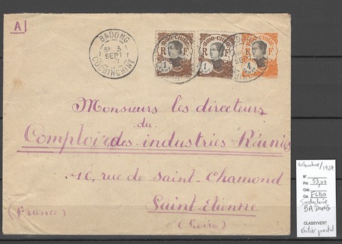 Indochine lettre entier - -,