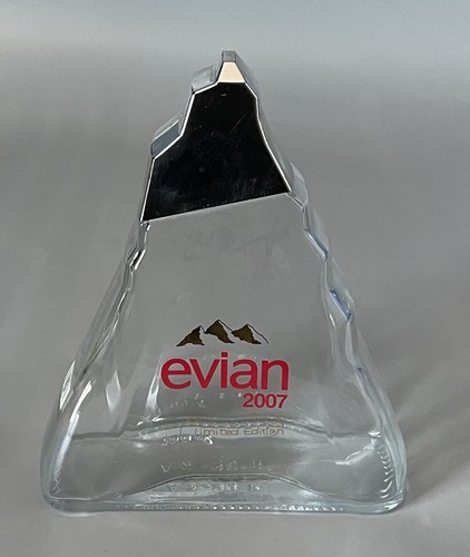 Evian glass water bottle 2007 - bottle,