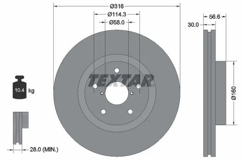 Disque frein ventilé de - 2x,