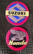 lot de 2 autocollants stickers MOTO vintage SUZUKI et HONDA
