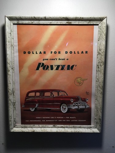 Vintage framed 1950 pontiac - framed, 1950's