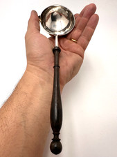 🇫🇷 Louche à Punch en argent massif et bois tourné, poinçon Minerve époque XIXe