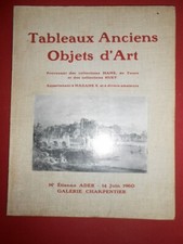 Tableaux anciens objets d'art galerie Charpentier 1960 collection Mame Tours 