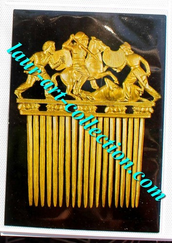 Carte postale peigne or - carte,