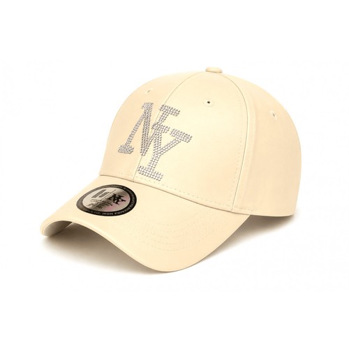 Casquette beige strass - beige,