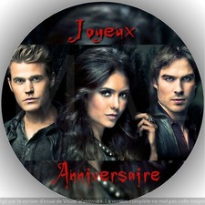 Vampire Diaries. Décoration de gâteau comestible ,disque  Azyme , diamètre 20cm.