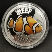50 CENTS ARGENT BE 2010 THE REEF POISSON CLOWN AUSTRALIE 10000EX. / PROOF 1/2 OZ
