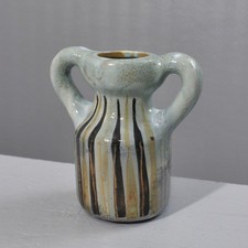 Roger Capron à Vallauris rare vase à oreilles décor scarifié vers 1955