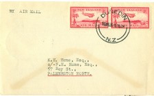 New Zealand 1936 Airmail Cover  from Dunedin  to  North Palmerston