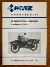 MZ Betriebsanleitung Manuel d'utilisation Seitenwagen Side-car für pour ETZ 250