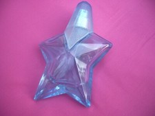 FLACON VIDE MUGLER en verre solide "ANGEL" bleu ciel magnifique déco collection