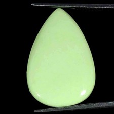 Cabochon De Pierre Précieuse En Chrysoprase Citron Naturel 16,10 Cts 17x25x4mm