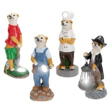 Solaire Suricate Figurine de Jardin LED Lumière Résistant aux Intempéries Déco'