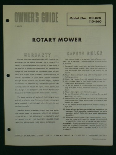 Vintage mtd rotary mower - mtd,