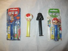 ? Lot x4 Ancien DISTRIBUTEUR À BONBONS PEZ Super Mario Toad Superman Dark Vador