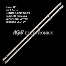 KIT 2 BARRES BANDES 6 LED TV HAIER KJ32D06-ZC22AG-09/20 TÉLÉSYSTÈME LE32A6