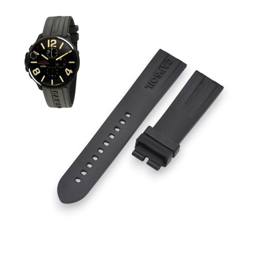 22x20mm black rubber watch - rubber,