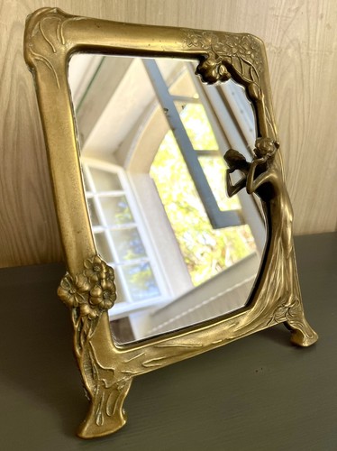 Ancien miroir bronze - ancien,