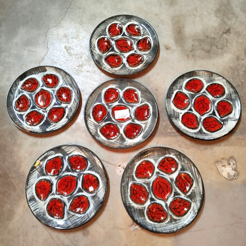 Lot assiettes a huitres - de,