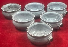 lot de 6 cassolettes en terre vernissée signature à identifier 11,5 x H 6 cm