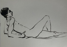 Très Beau Dessin Nu Masculin Nude Drawing Ink Encre Ecole de Paris 1960 (48)