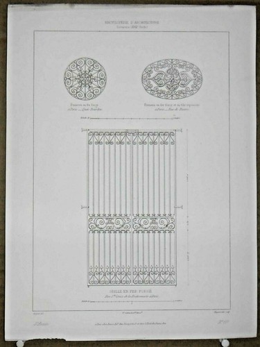 Gravure architecture grille - architecture,