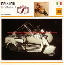 INNOCENTI 125 LAMBRETTA Type B + Side-Car PARRI 1948  : Fiche Moto #001580