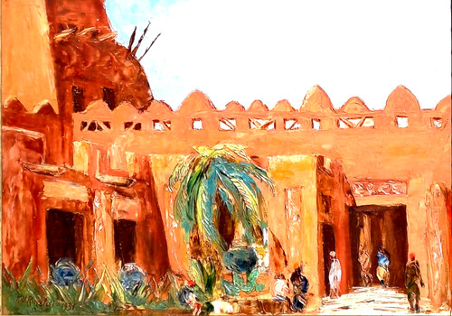 Ancien tableau scène - ancien,