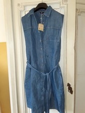 robe SALSA en jeans doublée. Taille S ok 36/38.  Lin /coton. souple Neuve