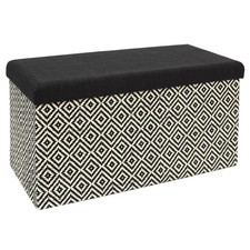 Banc Coffre Pliable "Tressé" 76cm Noir