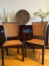 6 chaises en bois exotique massif