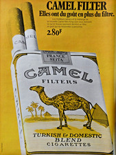 PUBLICITÉ DE PRESSE 1972 CIGARETTES CAMEL FILTER TURKIDH & DOMESTIC BLEND