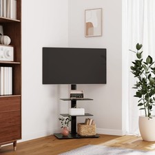 VidaXL Meuble D'Angle Pour TV Avec 3 Étagères Pour 32-65 Pouces Noir