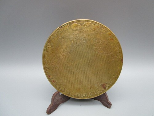 Poudrier ancien laiton - poudrier,