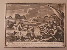 image pieuse XVIIIeme saint pierre marchant sur les eaux , Naudet rue Lanier